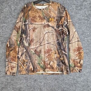 Under Armour Mens HeatGear Realtree AP Camo Long Sleeve Shirt Large Camouflage